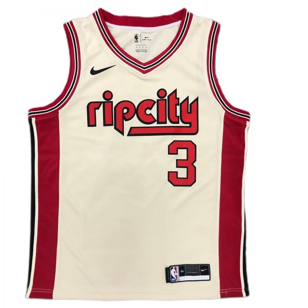 Men's Portland Trail Blazers C.J McCollum Cream 2019/20 Finished Swingman Jersey - City Edition-Pro Kit Vault | Brand New 26/27 Sports Jerseys